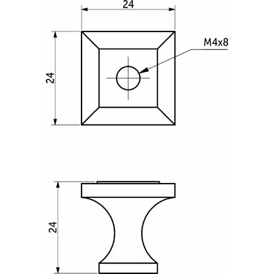 Ручка мебельная кнопка мет. SQUARE античное серебро AKS 93209