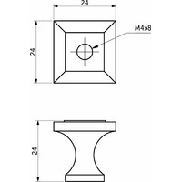 Ручка мебельная кнопка мет. SQUARE античное серебро AKS 93209