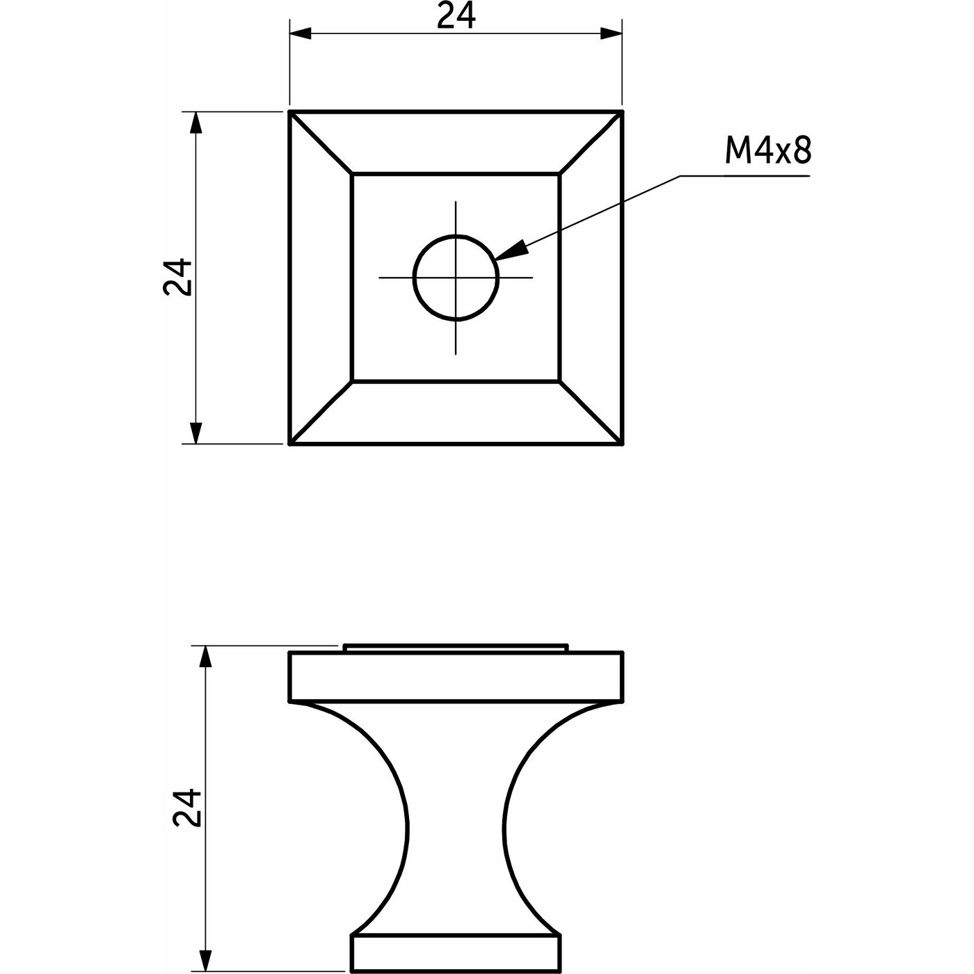 Ручка мебельная кнопка мет. SQUARE черный матовый AKS 95686