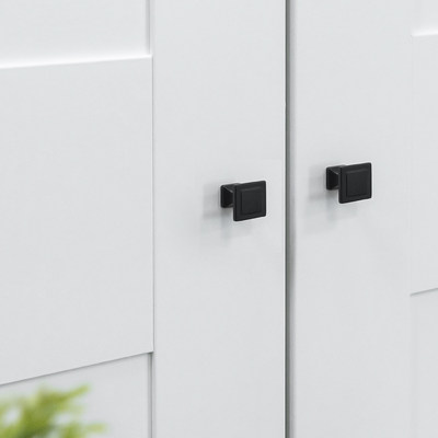 Ручка мебельная кнопка мет. SQUARE черный матовый AKS 95686