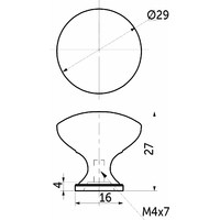 Ручка мебельная кнопка мет. TERNI черный хром AKS 44676