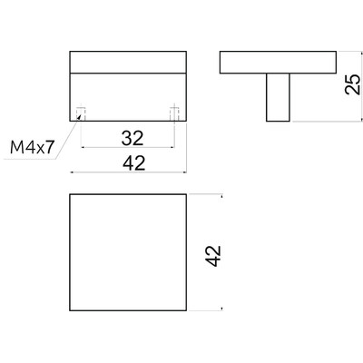 Ручка мебельная кнопка мет. UZ40 32 хром матовый AKS 51834