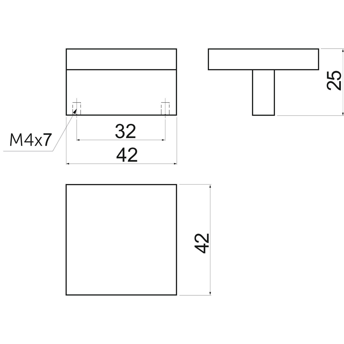Ручка мебельная кнопка мет. UZ40 32 хром матовый AKS 51834