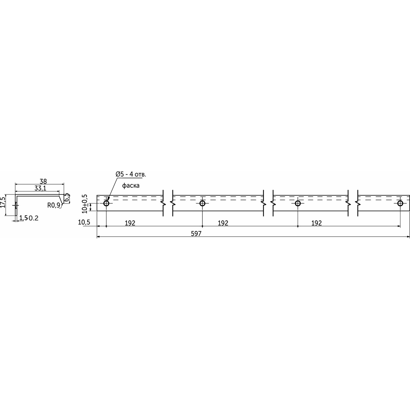 Ручка мебельная наклданая алюм. INSIDE-576/597 инокс AKS 73434