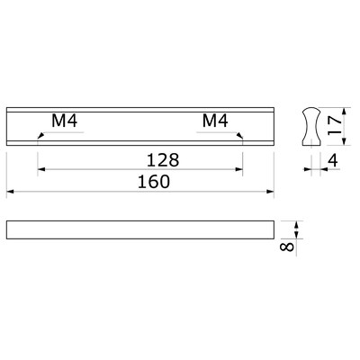 Ручка мебельная скоба алюм. AA-07 L-128 алюминий AKS 69858