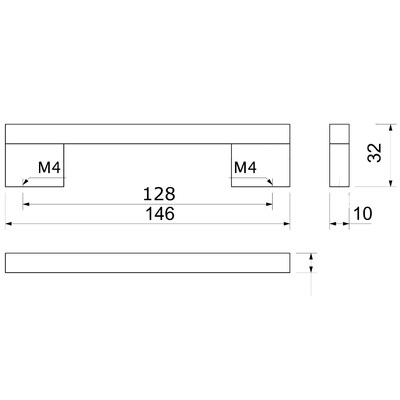 Ручка мебельная скоба алюм. AA-18 L-128 алюминий AKS 64383