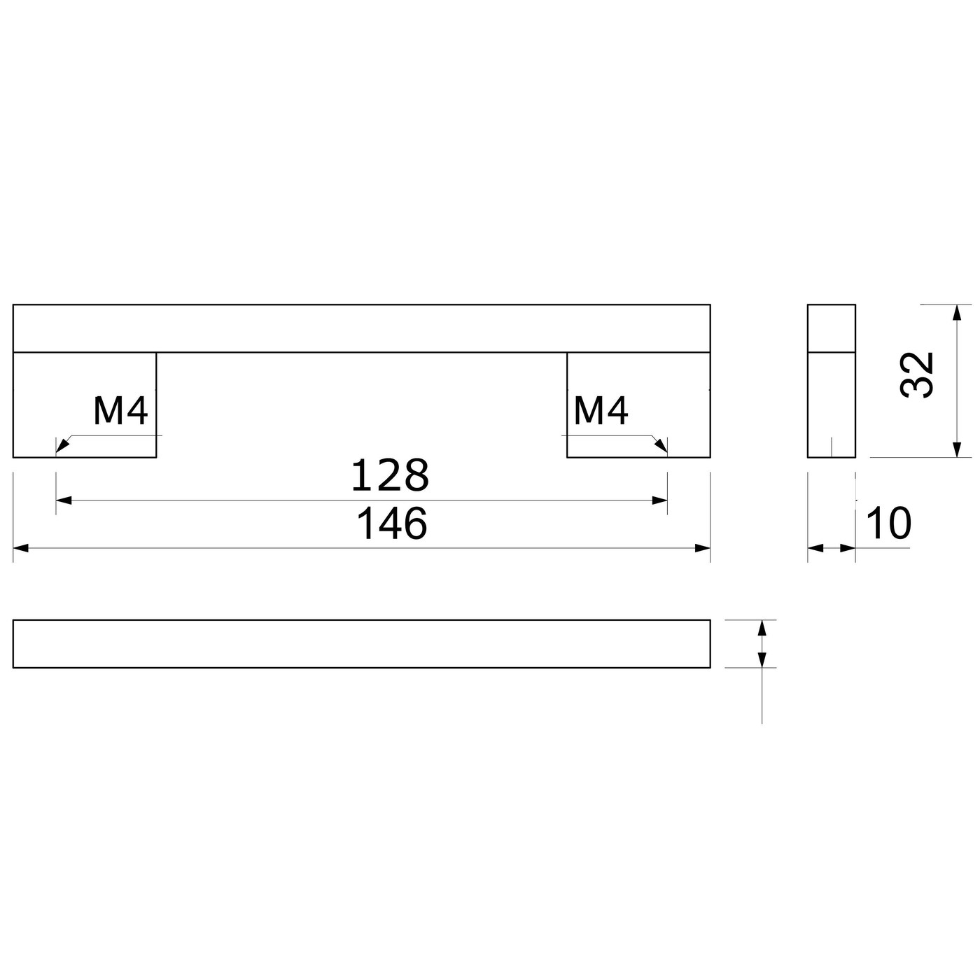 Ручка мебельная скоба алюм. AA-18 L-128 алюминий AKS 64383
