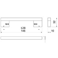 Ручка мебельная скоба алюм. AA-18 L-128 алюминий AKS 64383