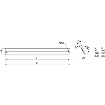 Ручка мебельная скоба алюм. ELBRUS 96/106 черный матовый AKS 92243