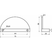 Ручка мебельная скоба алюм. FUN 64 черный матовый брашированный AKS 95396