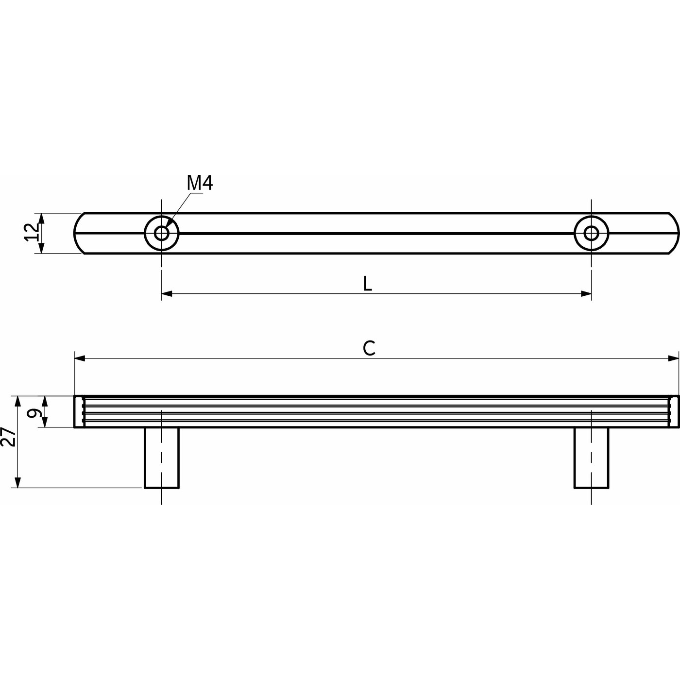 Ручка мебельная скоба алюм. GAME 128 графит AKS 89368