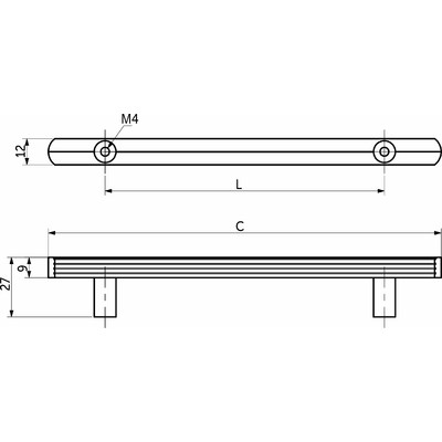 Ручка мебельная скоба алюм. GAME 128 черный матовый AKS 89366