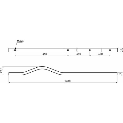 Ручка мебельная скоба алюм. MELISA 1060/1200 черный матовый AKS 104210