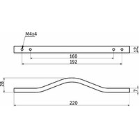 Ручка мебельная скоба алюм. MELISA 160/192 алюминий AKS 69896
