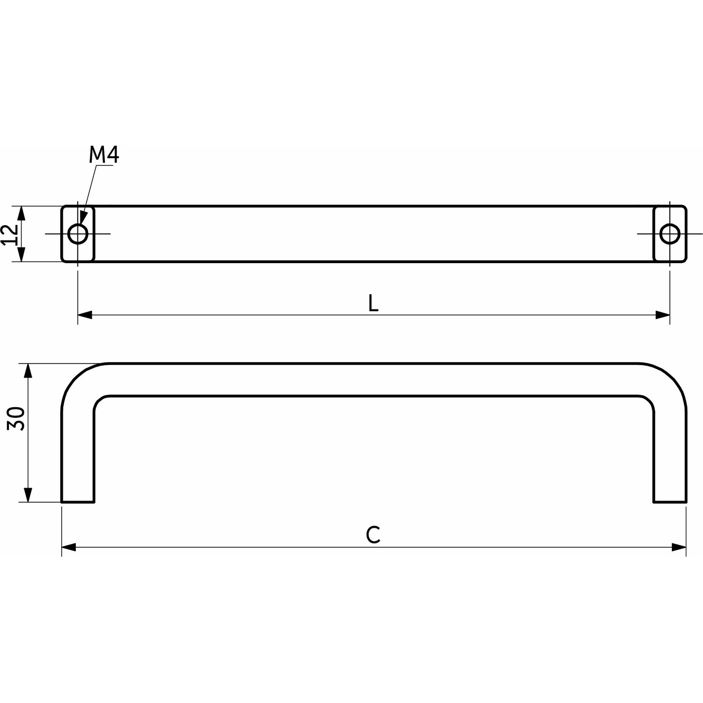 Ручка мебельная скоба алюм. STRIPS 192/199 хром матовый AKS 89393