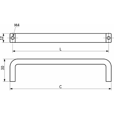 Ручка мебельная скоба алюм. STRIPS 96/103 черный матовый AKS 89397