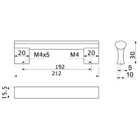 Ручка мебельная скоба алюм. WPY 311 192 алюминий AKS 67385
