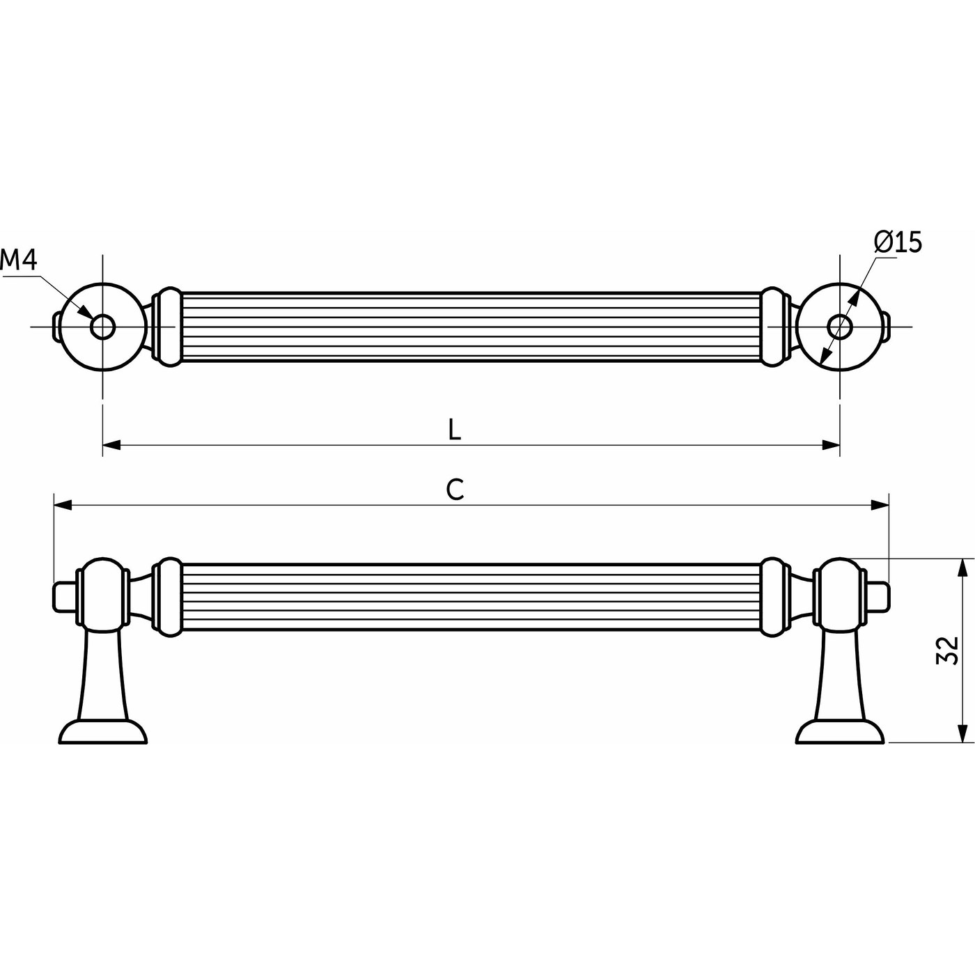 Ручка мебельная скоба мет. ADAM 128 черный матовый AKS 89370