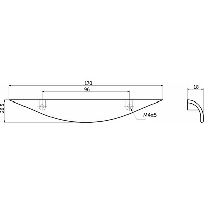 Ручка мебельная скоба мет. AVOCADO 96 сатин AKS 89337