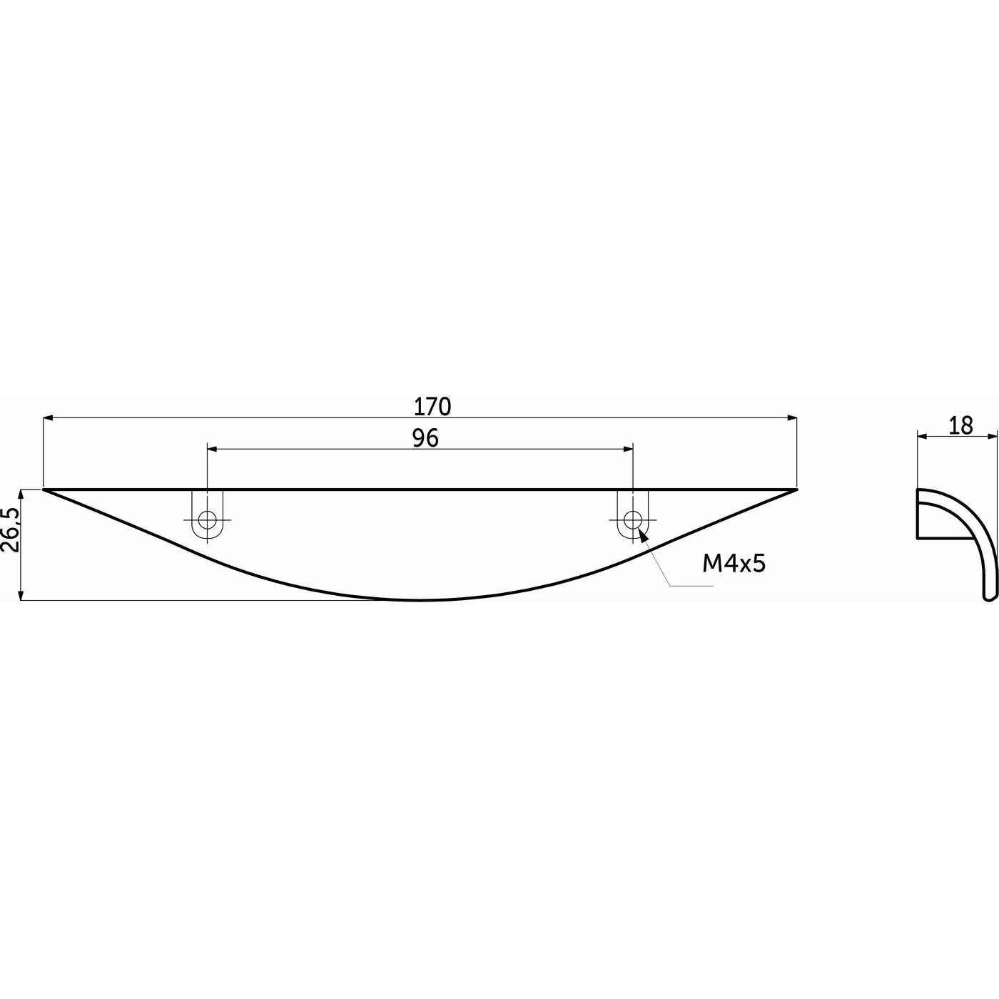 Ручка мебельная скоба мет. AVOCADO 96 сатин AKS 89337