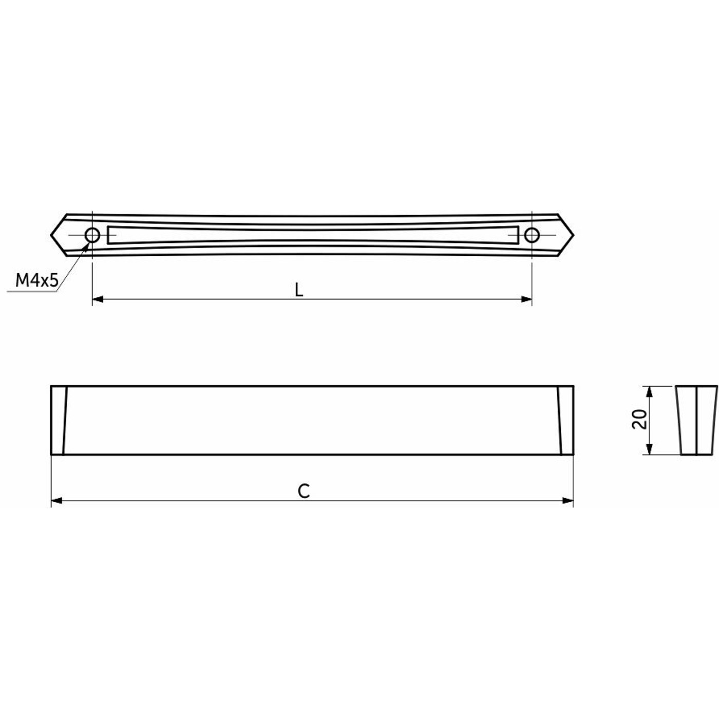 Ручка мебельная скоба мет. BELLINI 128 брашированное золото AKS 104134