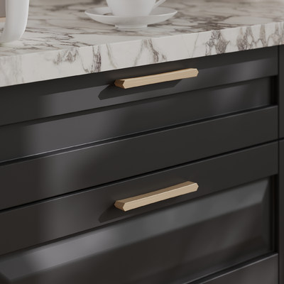 Ручка мебельная скоба мет. BELLINI 128 брашированное золото AKS 104134