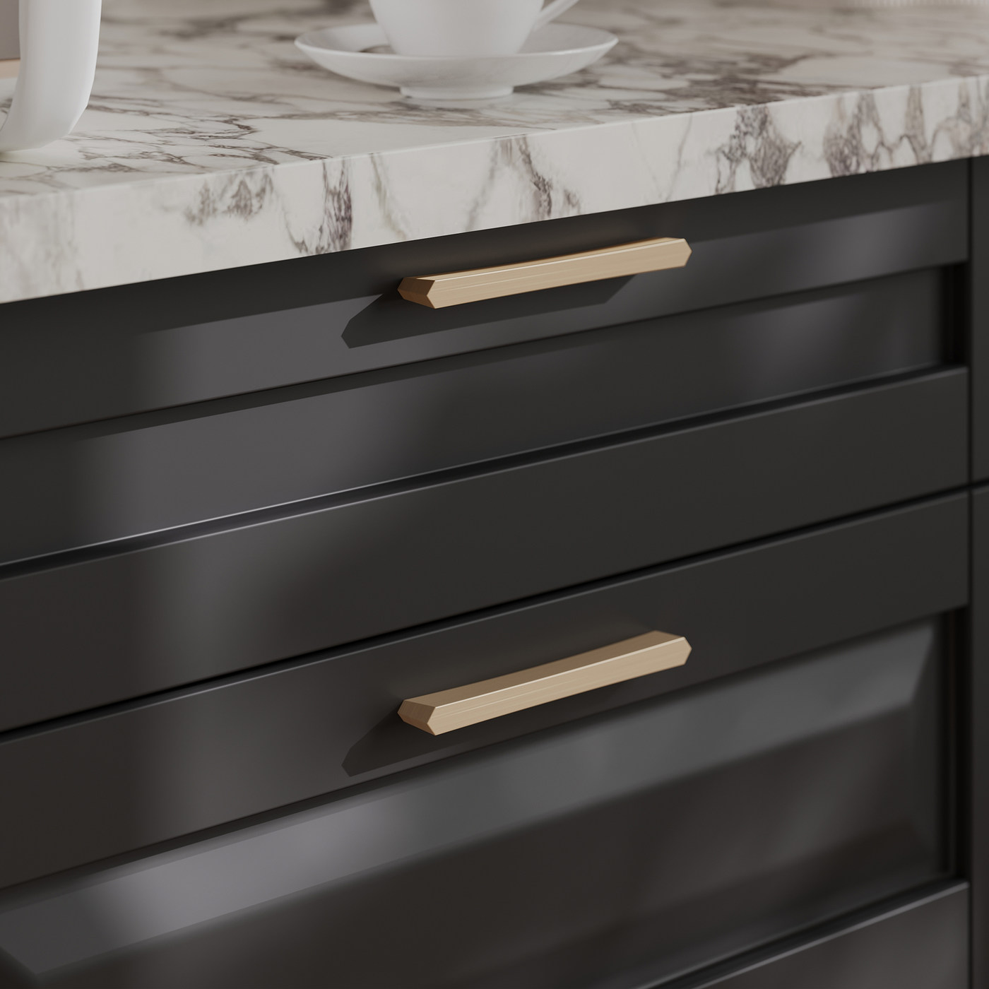 Ручка мебельная скоба мет. BELLINI 128 брашированное золото AKS 104134