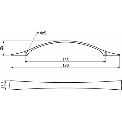 Ручка мебельная скоба мет. CLIP 128 хром матовый AKS 95394