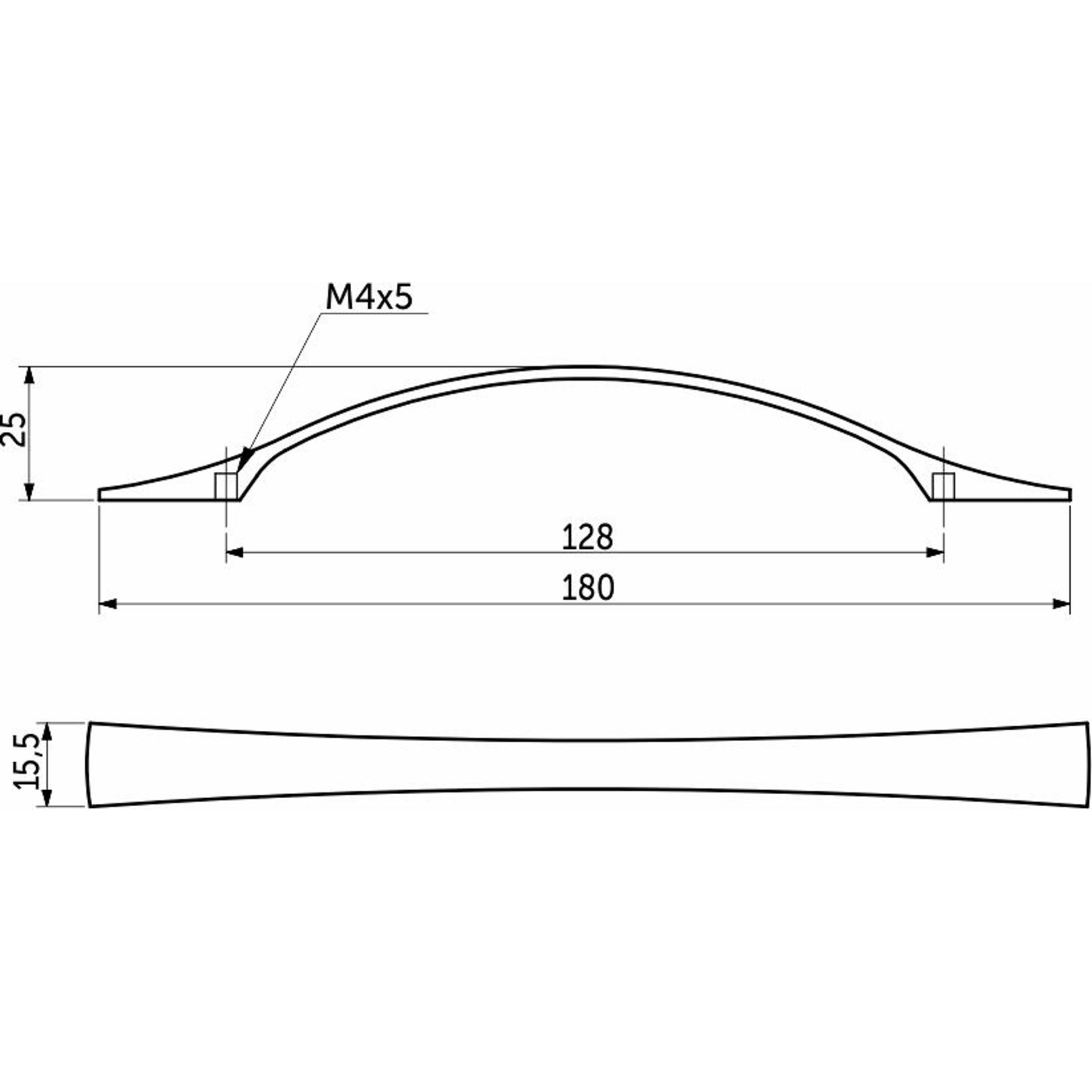 Ручка мебельная скоба мет. CLIP 128 хром матовый AKS 95394