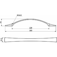 Ручка мебельная скоба мет. CLIP 128 хром матовый AKS 95394