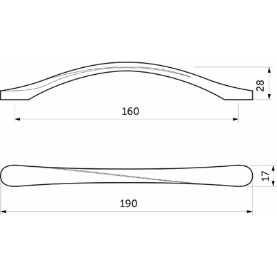 Ручка мебельная скоба мет. EDGE 160 хром матовый AKS 77709