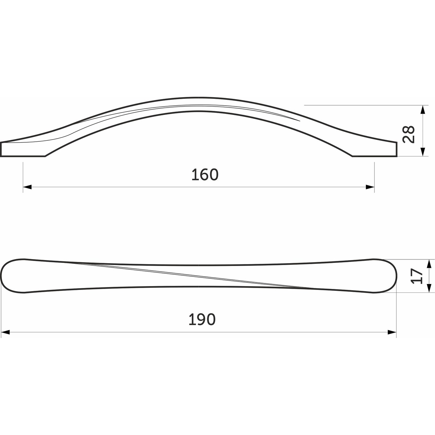 Ручка мебельная скоба мет. EDGE 160 хром матовый AKS 77709
