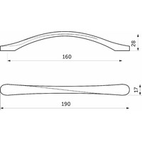 Ручка мебельная скоба мет. EDGE 160 хром матовый AKS 77709