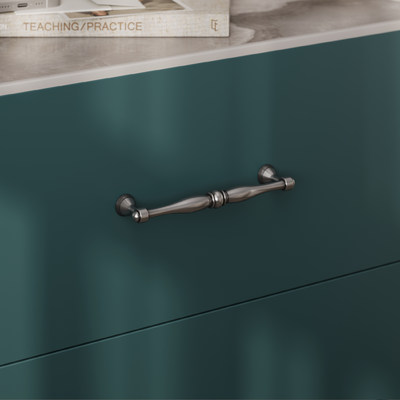 Ручка мебельная скоба мет. EVA 128 античная латунь AKS 89404