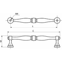 Ручка мебельная скоба мет. EVA 128 античное серебро AKS 89403