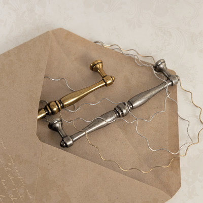 Ручка мебельная скоба мет. EVA 128 античное серебро AKS 89403