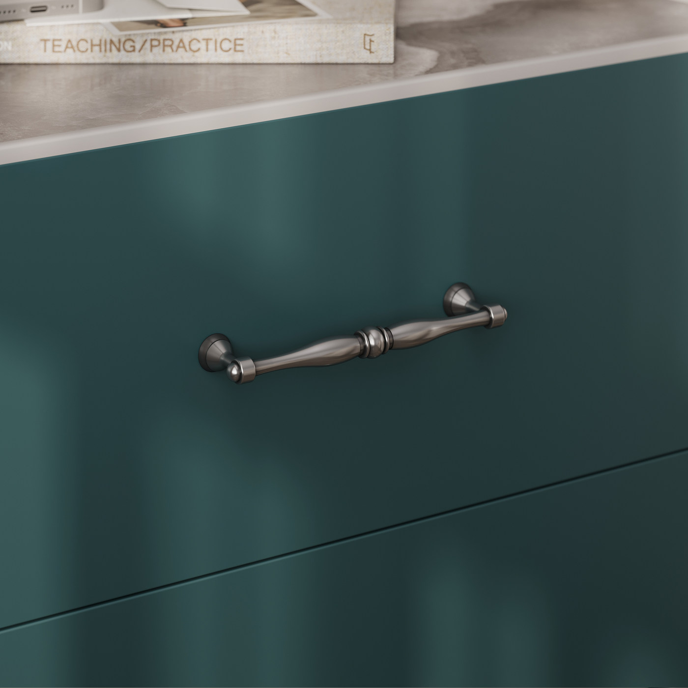 Ручка мебельная скоба мет. EVA 128 античное серебро AKS 89403