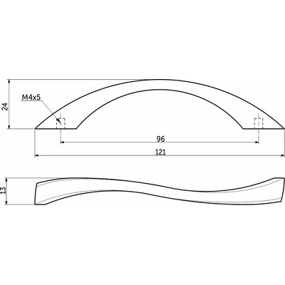 Ручка мебельная скоба мет. FLEXO 96 хром матовый AKS 93721