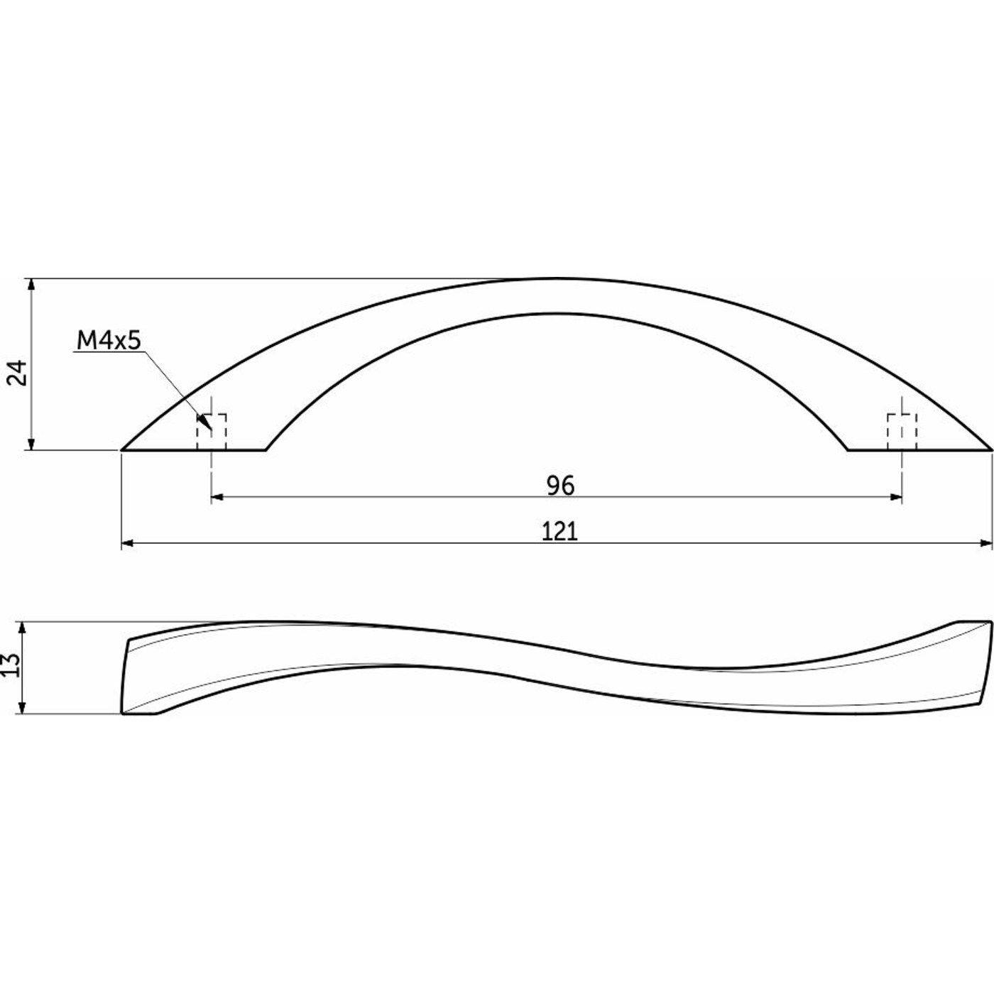 Ручка мебельная скоба мет. FLEXO 96 хром матовый AKS 93721