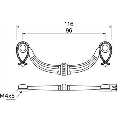Ручка мебельная скоба мет. FLY 96 старое золото AKS 45304