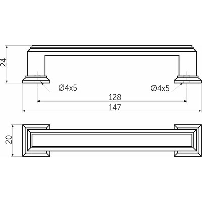 Ручка мебельная скоба мет. IONIKA 128 черный матовый AKS 95690