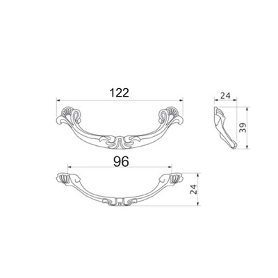 Ручка мебельная скоба мет. LIRA 96 старое золото AKS 53550