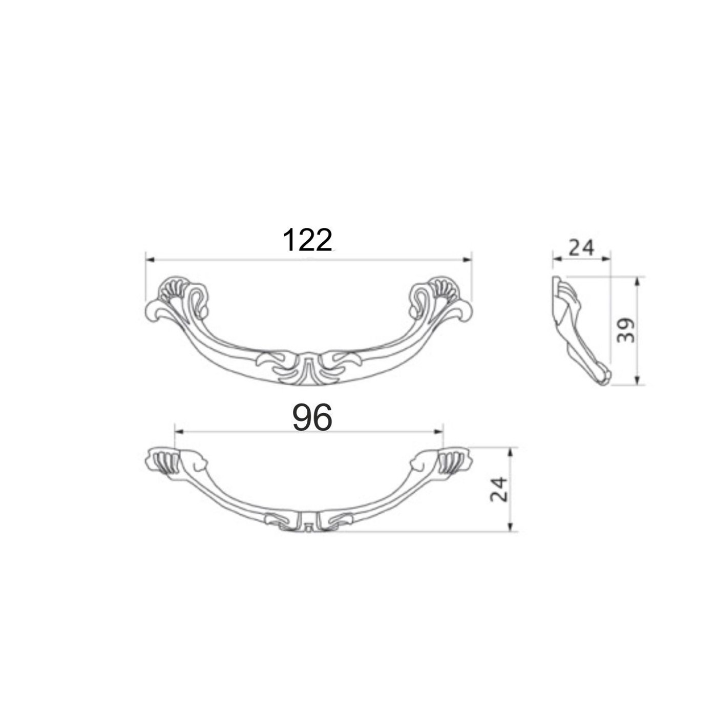 Ручка мебельная скоба мет. LIRA 96 старое золото AKS 53550