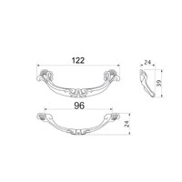 Ручка мебельная скоба мет. LIRA 96 старое золото AKS 53550