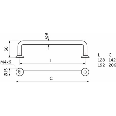 Ручка мебельная скоба мет. LOFT 128 брашированное золото AKS 62200