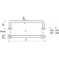 Ручка мебельная скоба мет. LOFT 128 брашированное золото AKS 62200