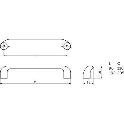 Ручка мебельная скоба мет. MARETTO 192 хром AKS 104228