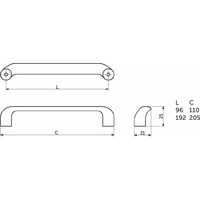 Ручка мебельная скоба мет. MARETTO 96 черный матовый AKS 104229