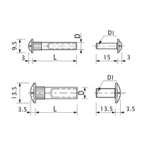 Стяжка межсекционная d8 М6*29 мм (уп10 шт) AKS 35212