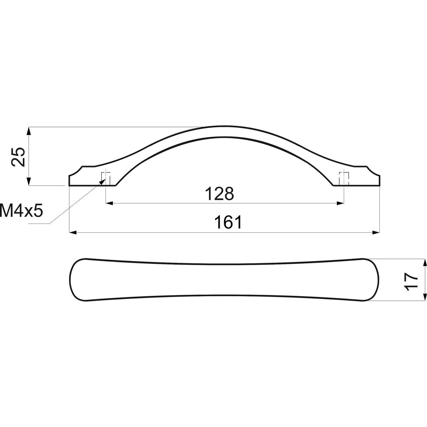 Ручка мебельная скоба мет. NEO 128 черный матовый AKS 53015